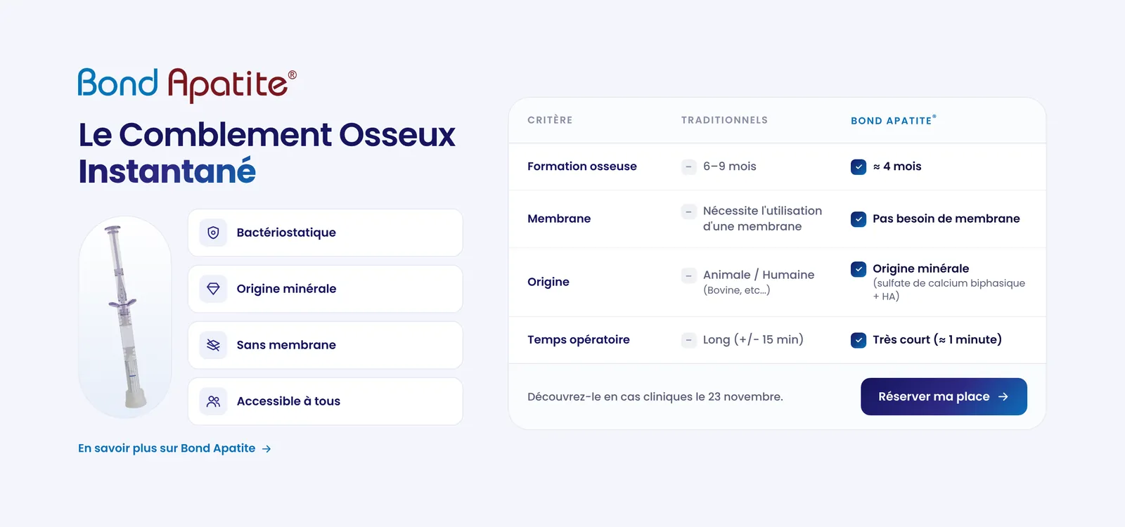 Augma Day 2026 · comparatif entre Bond Apatite et les méthodes traditionnelles