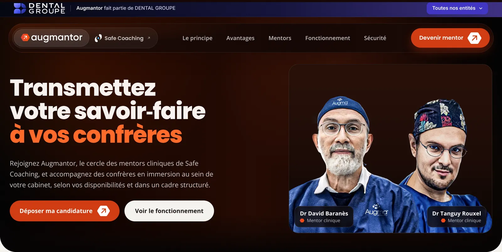 Augmantor · hero : transmettez votre savoir-faire à vos confrères