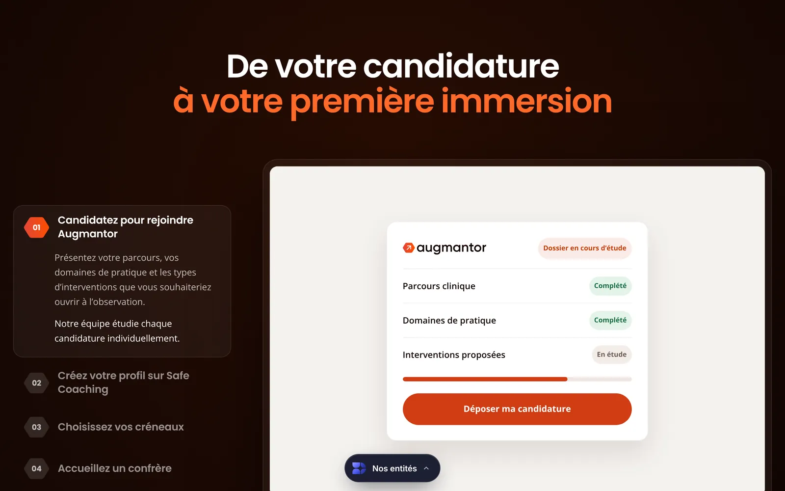 Augmantor · le parcours en quatre étapes, de la candidature à la première immersion