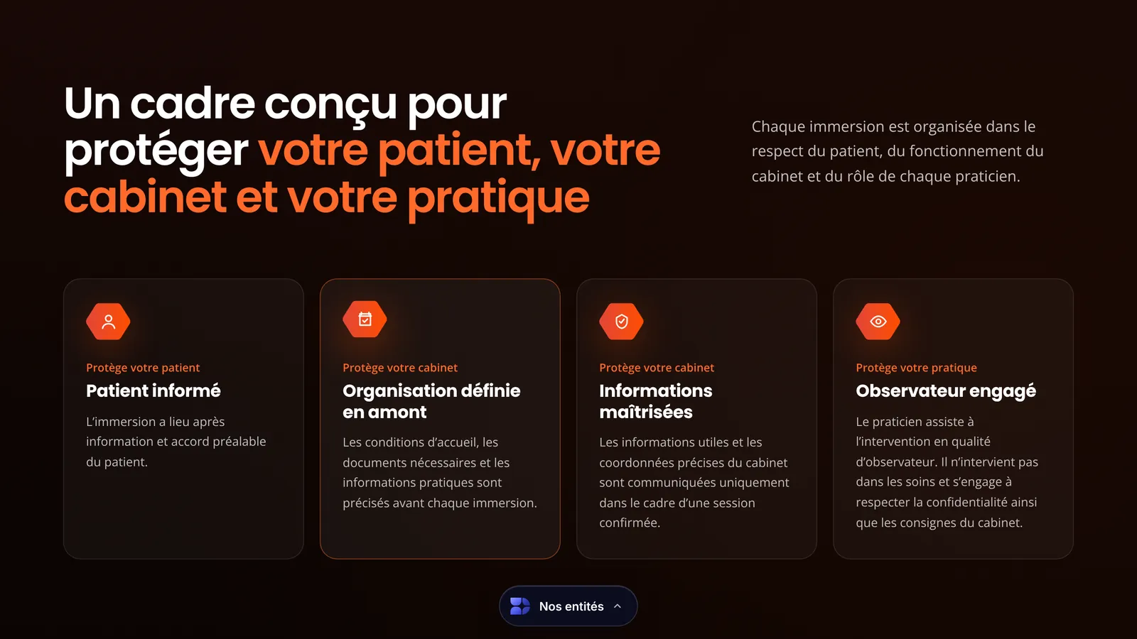 Augmantor · le cadre qui protège le patient, le cabinet et la pratique