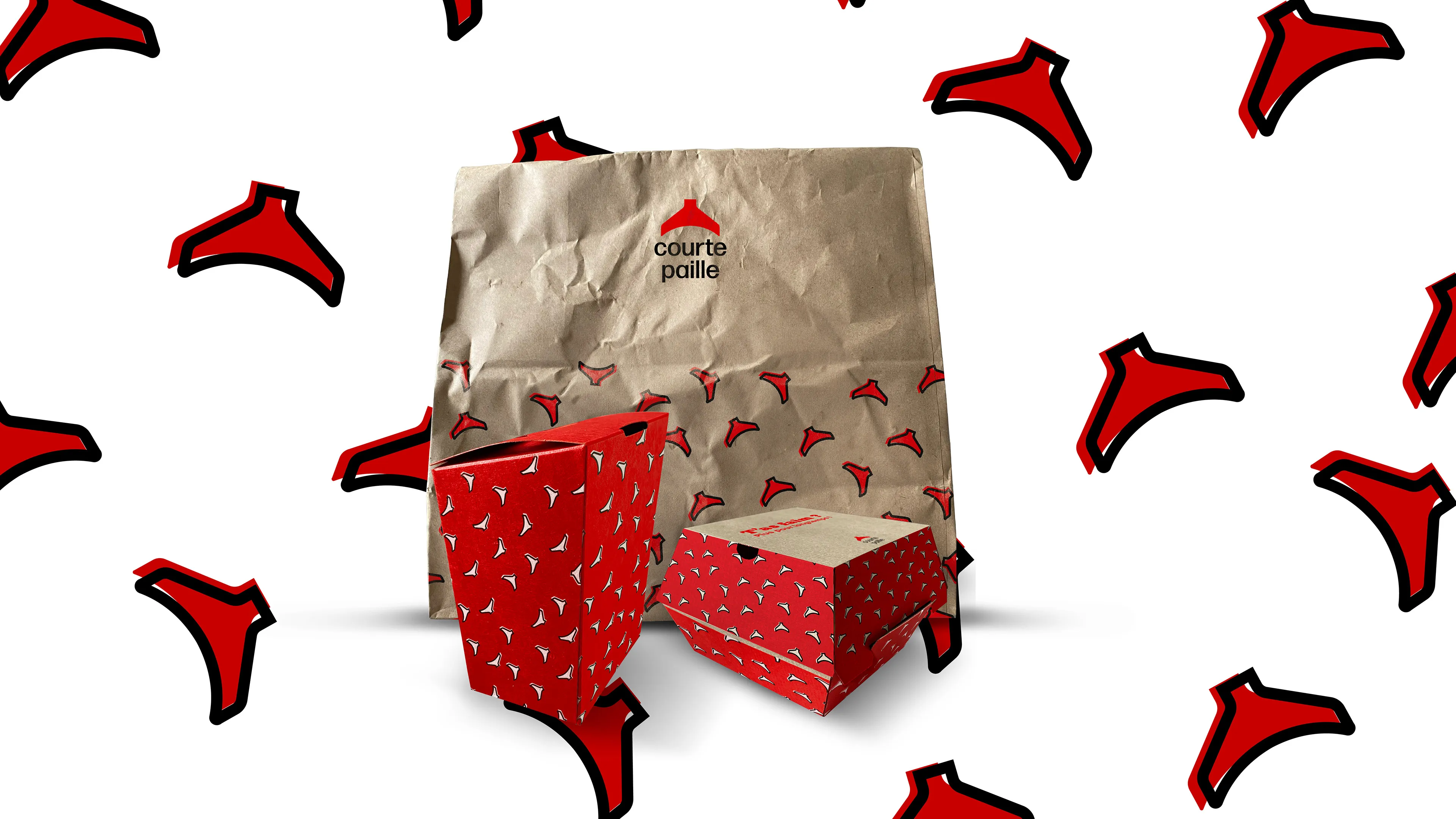 Packaging à emporter Courtepaille · design d'emballage